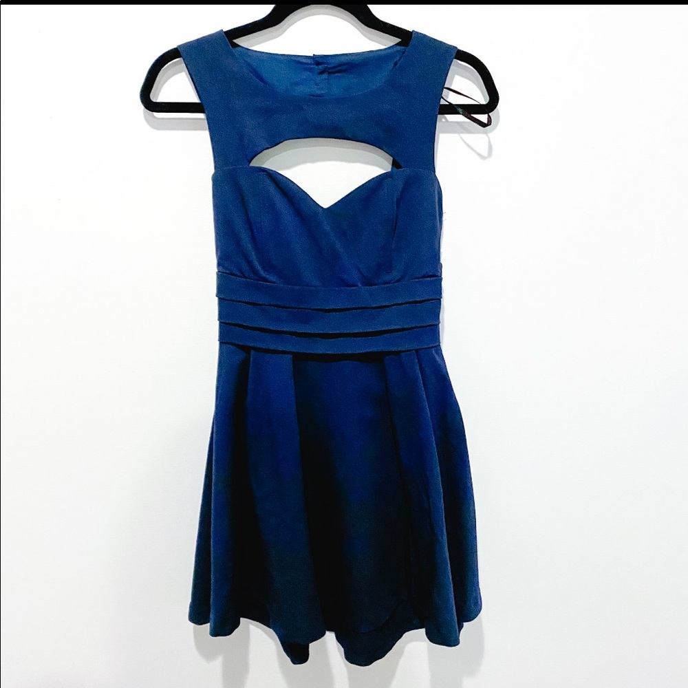 Navy cutout mini dress